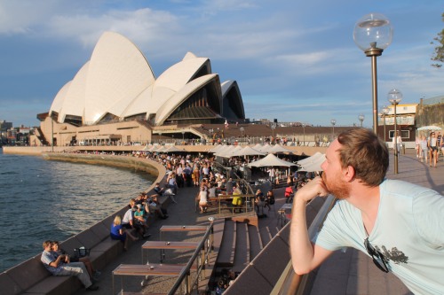 Mike Contemplating Life at the Opera House.
